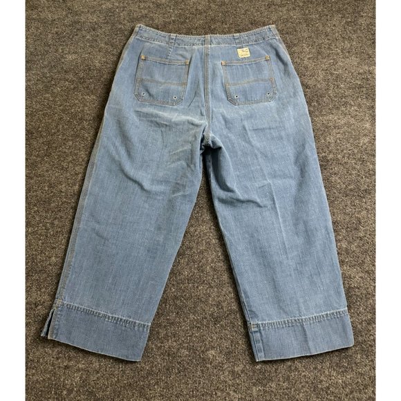 VTG Ralph Lauren Cropped Jeans‎ Women 10 Wide-Leg Gaucho Retro 90s Y2K Denim LRL - Picture 2 of 10